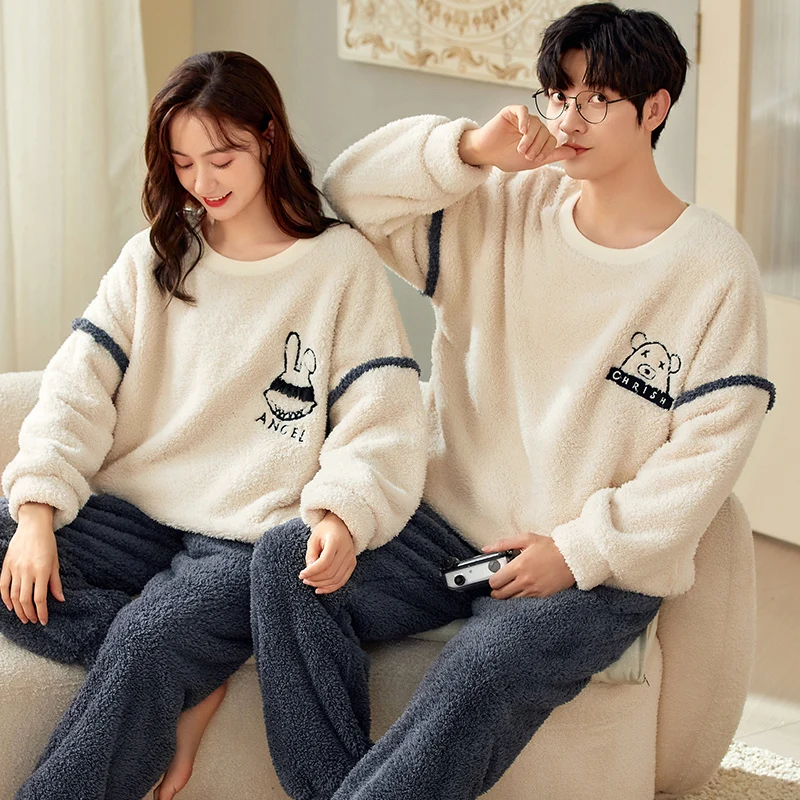 Couples Pajamas Sets Women Men Winter Thicken Pyjamas Sleepwear Cartoon Korean Lovers Homewear Soft Warm Pijamas Pjs Free Ship
Couples Pajamas Sets Women Men Winter Thicken Pyjamas Sleepwear Cartoon Korean Lovers Homewear Soft Warm Pijamas Pjs Free Ship