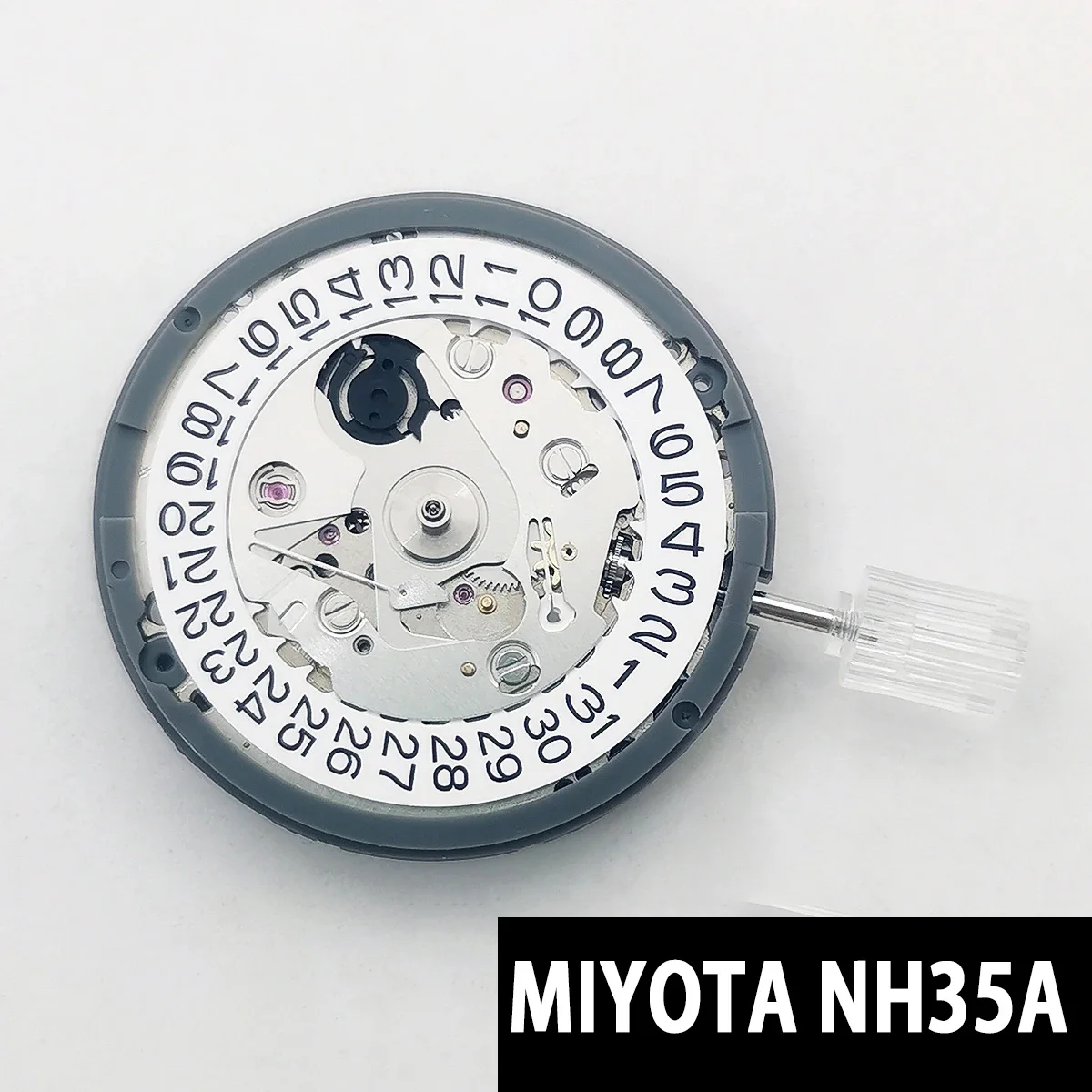 

Японский высококачественный механический механизм Seiko NH35A, 3 часа, белый, колесо для даты, 24 Драгоценности, высокоточный механизм с автоподзаводом