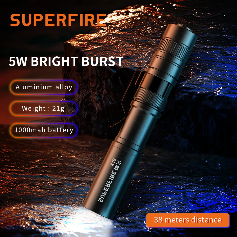 SuperFire edc flashlight Portable 21G Led mini torch light Use AAA Battery for Camping with Stainless Steel Clip L28 self defens
SuperFire edc flashlight Portable 21G Led mini torch light Use AAA Battery for Camping with Stainless Steel Clip L28 self defens