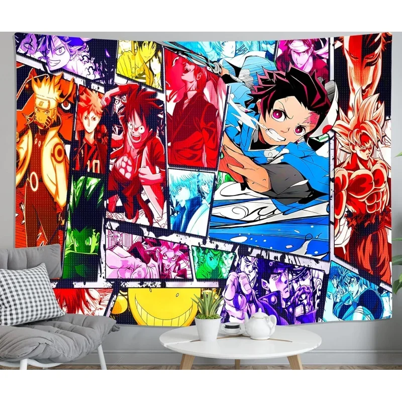 

Tapestry Poster Classic Japanese Anime Puzzle Tapestries For Dormitory Bedroom Living Room Party Decoration Throw Blanket