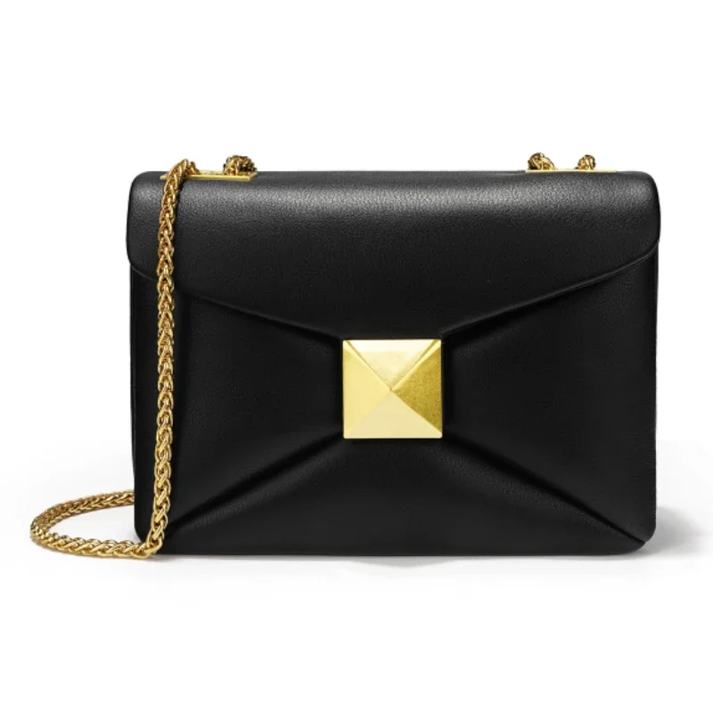 

Large Rivet Chain Bags For Women Luxury Designer Handbags Shoulder Crossbody Small Square Bag Genuine Leather Envelope Bag New