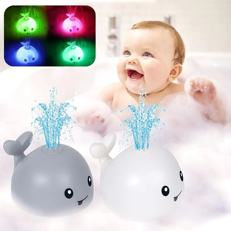 

Baby Light Up Bath Toys Whale Automatic Sprinkler Bathtub Toys kids Infant Swim Pool Bathroom Toys Gifts With Music LED Light