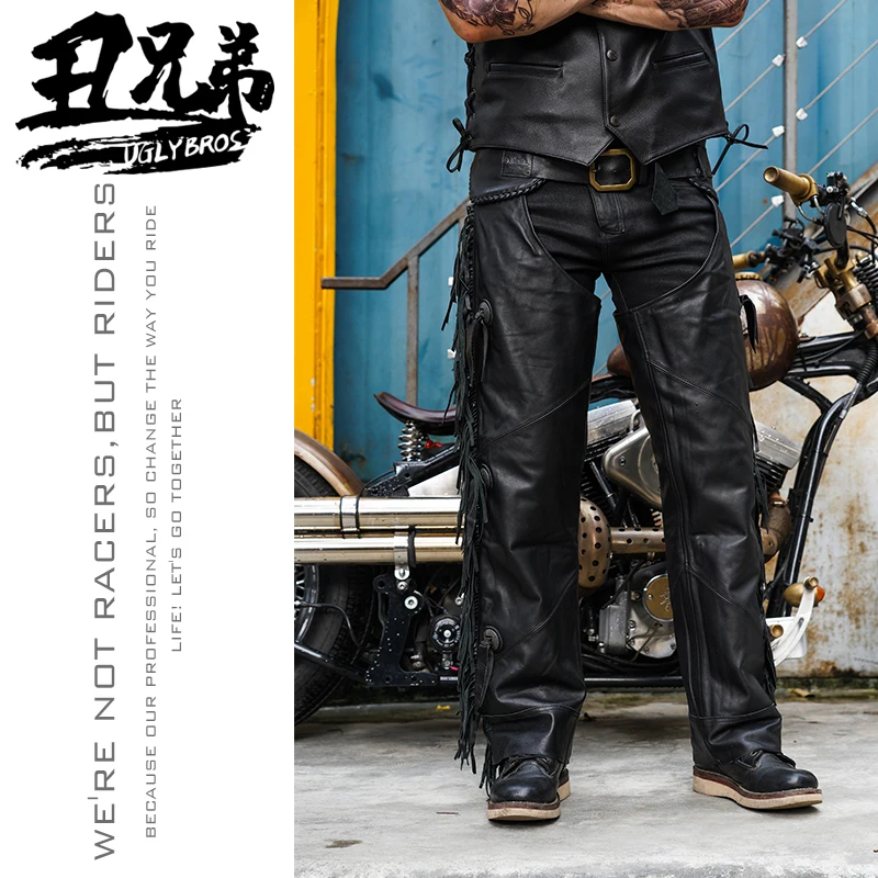Uglybros Motorcycle Griving Genuine Leather Pants Personalized Retro Locomotive Trousers Men's Road Motorbike Pants
Uglybros Motorcycle Griving Genuine Leather Pants Personalized Retro Locomotive Trousers Men's Road Motorbike Pants