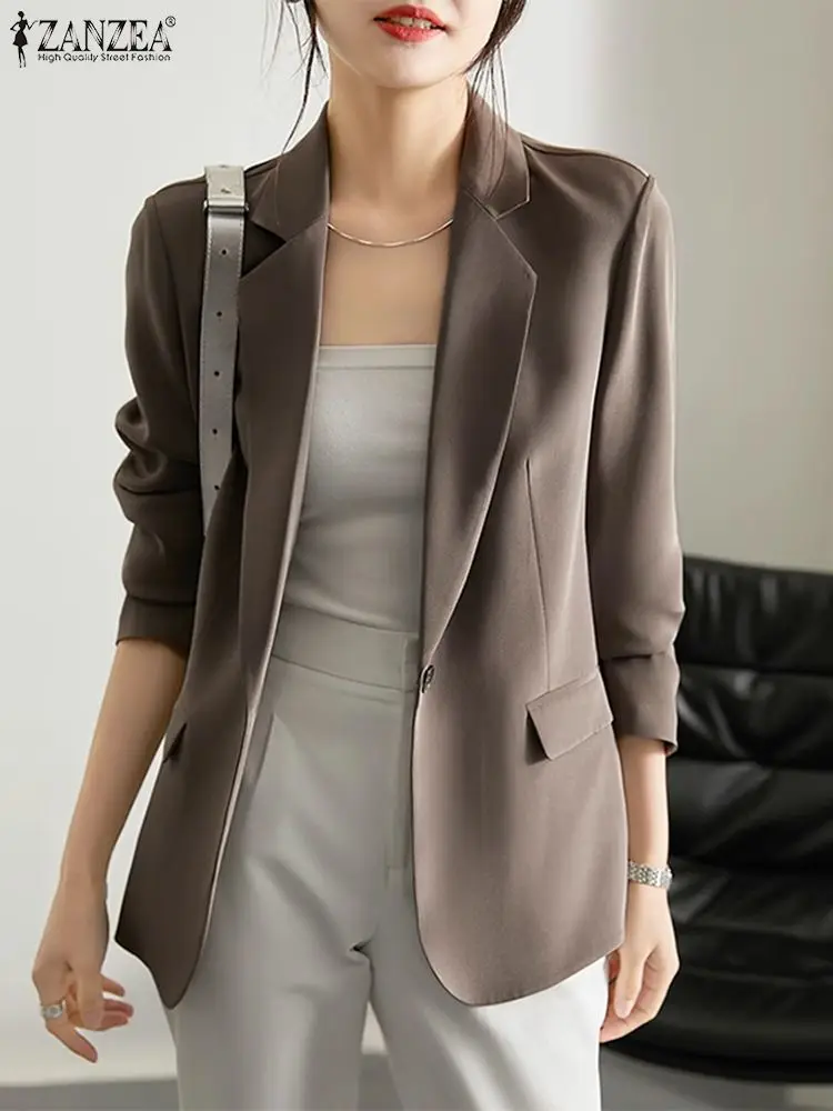 Women Fashion Casual Work Suits 2023 ZANZEA Vintage Autumn Green Blazer Thin Coats Elegant Lapel Neck Solid OL Jackets Outwear
Women Fashion Casual Work Suits 2023 ZANZEA Vintage Autumn Green Blazer Thin Coats Elegant Lapel Neck Solid OL Jackets Outwear