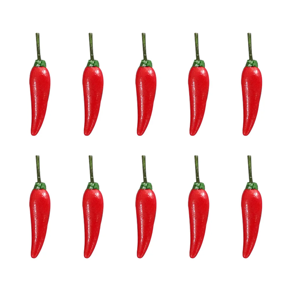 

10 Pcs Toys Vegetable Model Miniature Items Things Vegetables Fake Chili Pepper