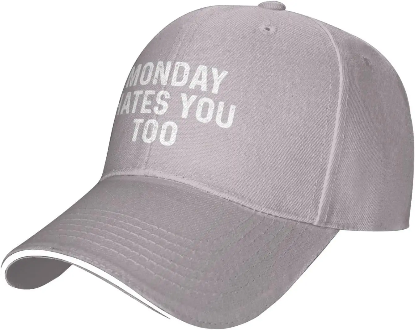 

Monday Hates You Too Hat Men Dad Hat with Design Hats