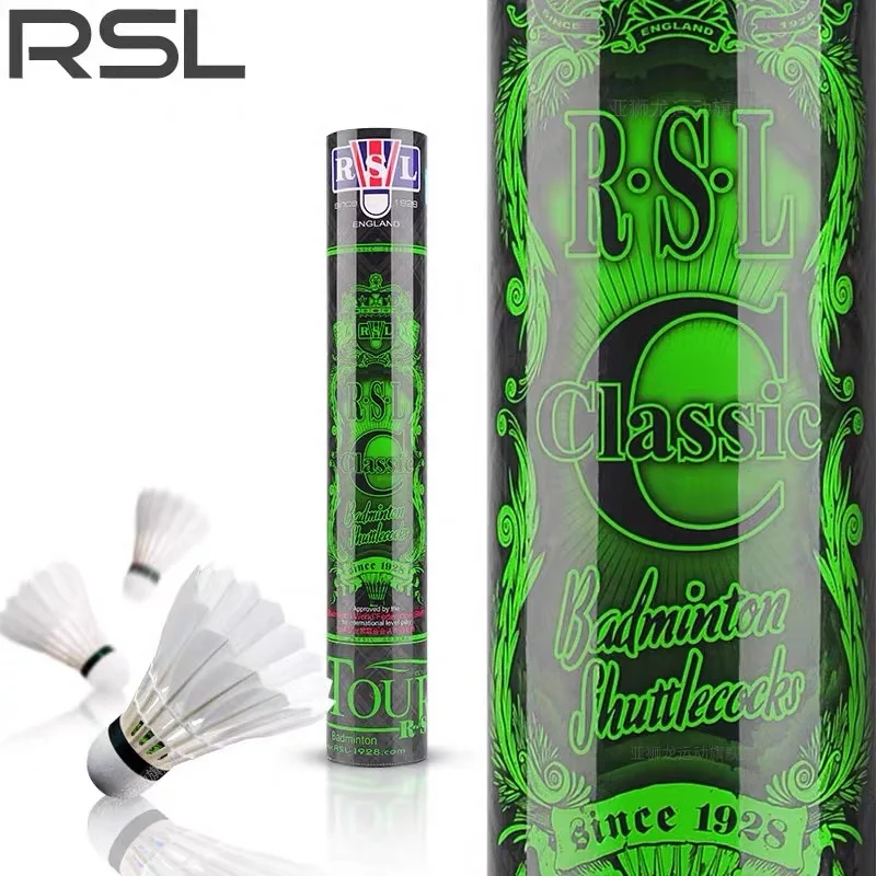 

RSL Asia Lion Classic C-Class Badminton RSL-C High Quality Goose Feather Good Feeling Durable Competition Ball 12 Piece 76 Speed