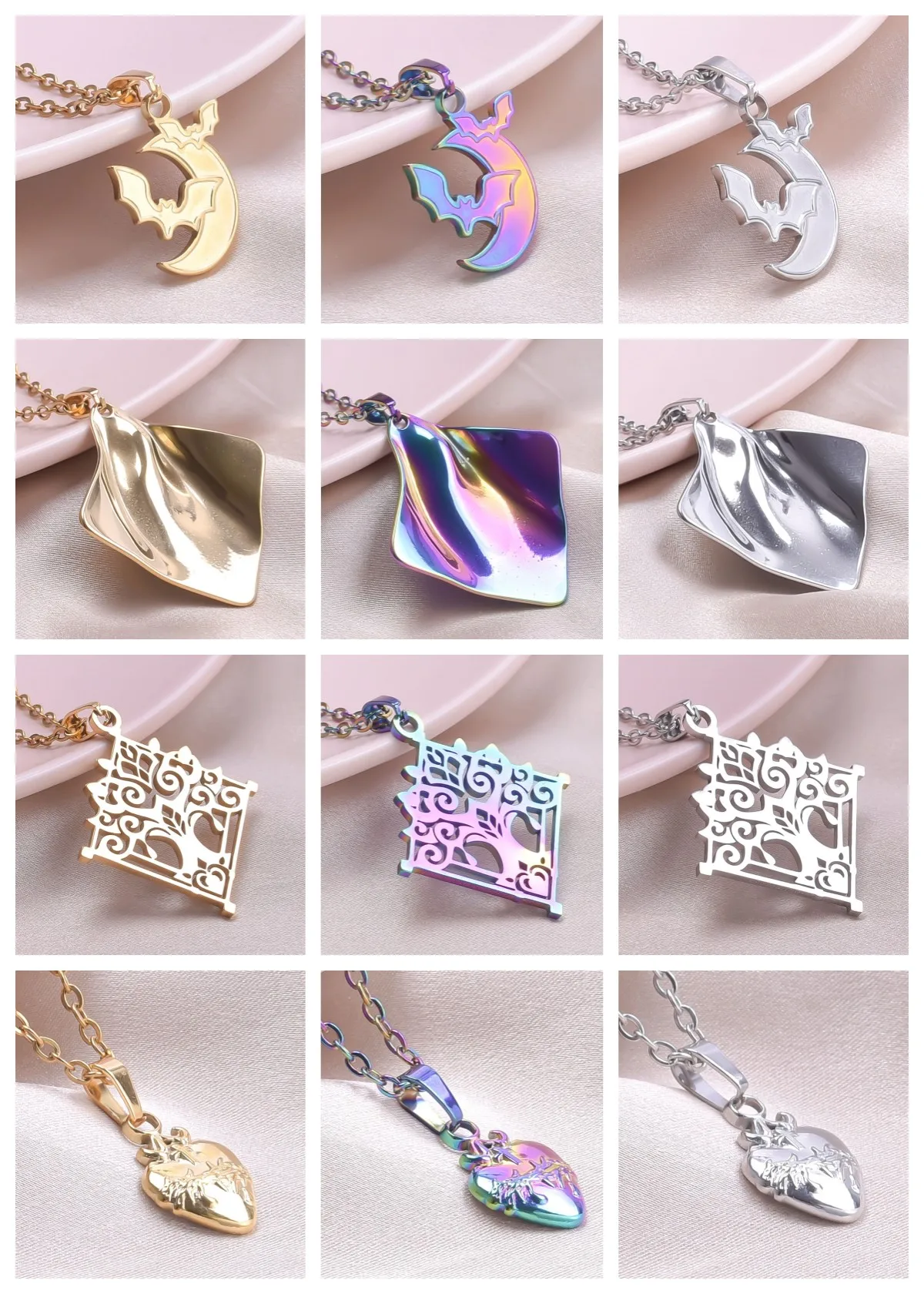 1pc Necklaces For Women Heart/Tree/Bat Pendants Fashion Chains Stainless Steel Necklace Metal DIY Accessories Jewelry Gift Party
1pc Necklaces For Women Heart/Tree/Bat Pendants Fashion Chains Stainless Steel Necklace Metal DIY Accessories Jewelry Gift Party