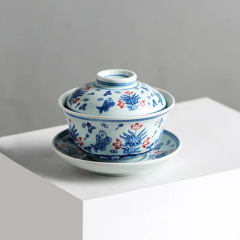 

Gaiwan Chawan Tea Cup Puer Bowl Set Soup Tureen Chinese Kung Fu Mugs Porcelain Ceramic Tableware Ceremony Embryo White Akadama