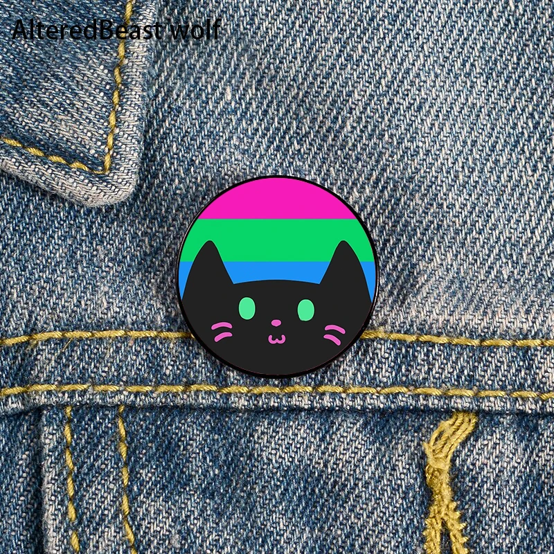 Polysexual Pride cat Pin Custom cute Brooches Shirt Lapel teacher tote Bag backpacks Badge Cartoon gift brooches pins for women
Polysexual Pride cat Pin Custom cute Brooches Shirt Lapel teacher tote Bag backpacks Badge Cartoon gift brooches pins for women