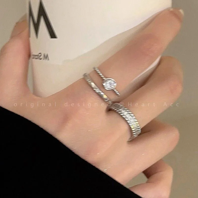 

Металлический открытый женский браслет из циркония с особым дизайном, с высоким чувствительным указательным пальцем, простое кольцо в холодном стиле