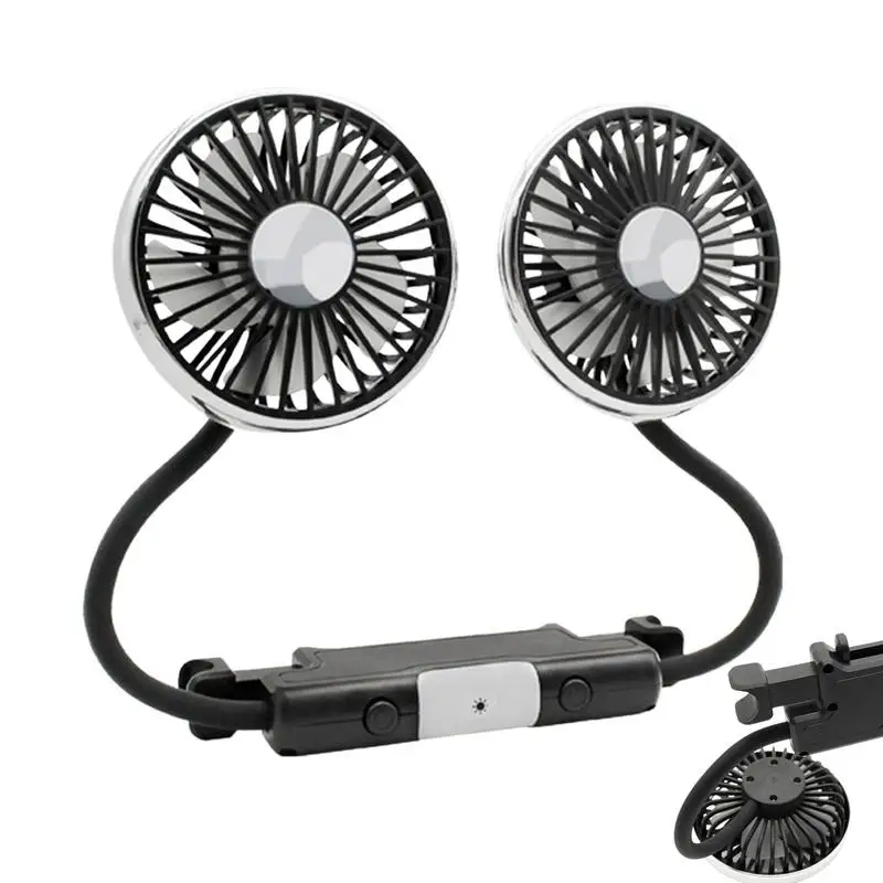 

Car Fan For Backseat 360 Degree Rotatable Car Cooler Fan With Led Light Low Noise Cooling Fans For SUV RV Vehicles