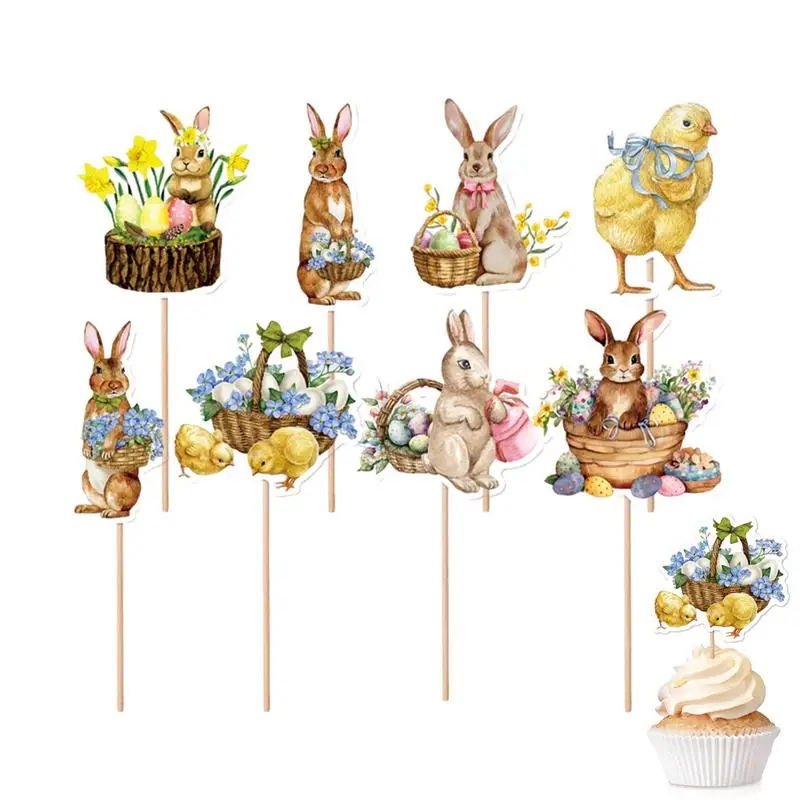 8pcs Cute Easter Bunny Cupcake Toppers happy easter Rabbit cake Topper food Picks for Kids Birthday Easter Party Decoration Gift
8pcs Cute Easter Bunny Cupcake Toppers happy easter Rabbit cake Topper food Picks for Kids Birthday Easter Party Decoration Gift