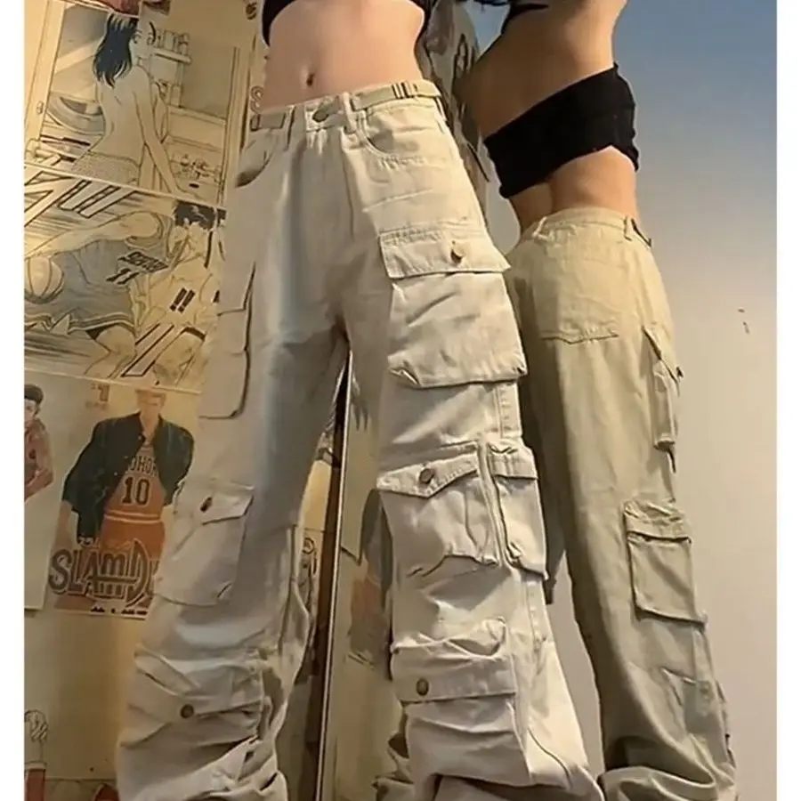 Multi-Pocket Washed Cargo Pants Y2k Retro High Street Fashion High Waist Couple Harajuku Simple Casual Wide Leg Pants Women
Multi-Pocket Washed Cargo Pants Y2k Retro High Street Fashion High Waist Couple Harajuku Simple Casual Wide Leg Pants Women