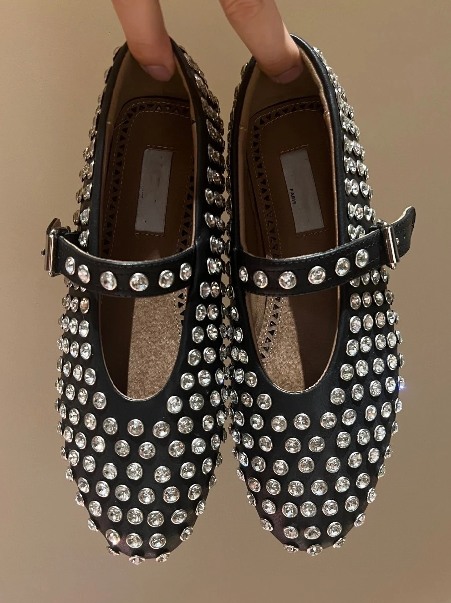 Real Leather Round Toe Ballet Shoes Diamond-inserted Studded Loafers Casual Luxury Designed Flats For Women 2024
Real Leather Round Toe Ballet Shoes Diamond-inserted Studded Loafers Casual Luxury Designed Flats For Women 2024