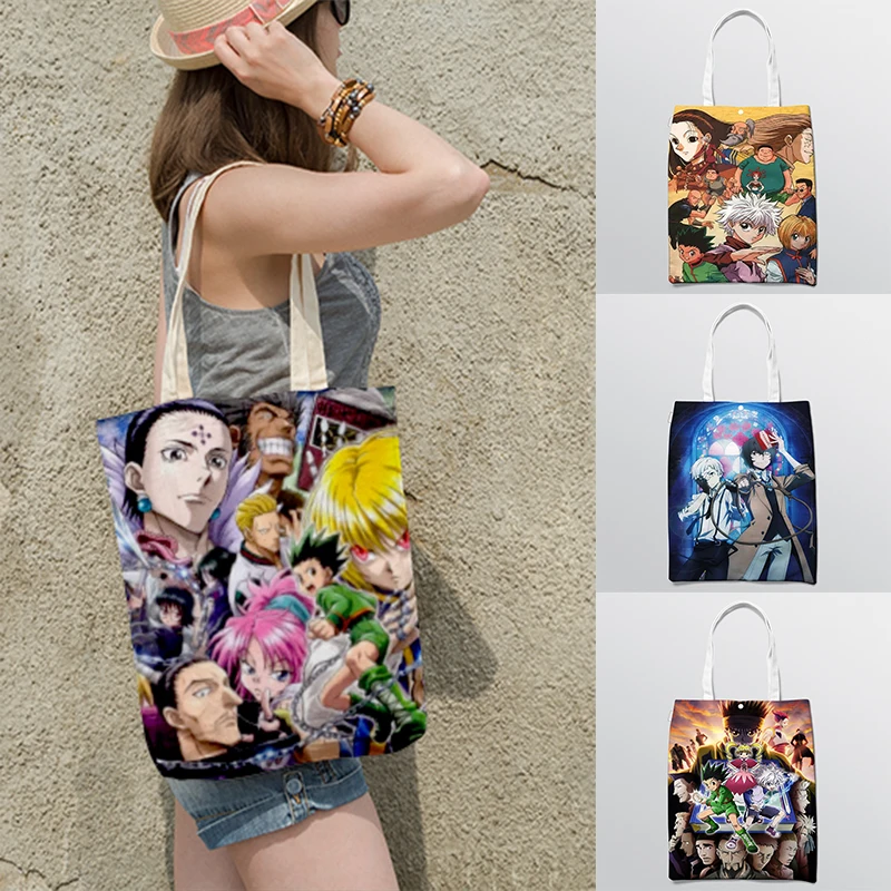 Japanese Hunter X Hunter Shoulder Bags Tote Kurapika Anime Canvas Shopper Trendy High Capacity Storage Eco Punk School Beach Bag
Japanese Hunter X Hunter Shoulder Bags Tote Kurapika Anime Canvas Shopper Trendy High Capacity Storage Eco Punk School Beach Bag