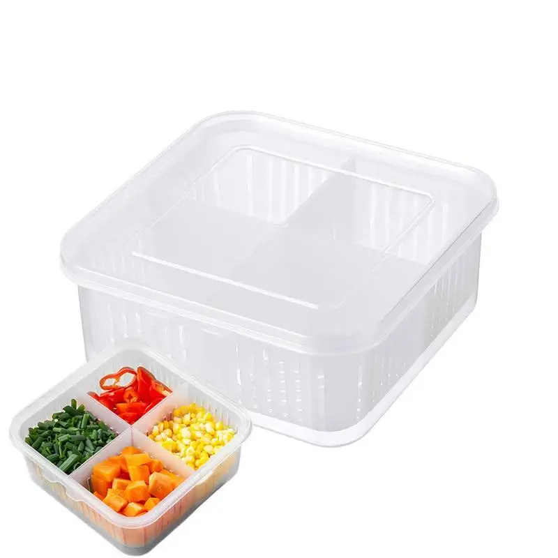 Refrigerator Organizers Vegetable And Fruit Storage Box Drain Basket 4 Compartments Food meat Container Kitchen Accessories
Refrigerator Organizers Vegetable And Fruit Storage Box Drain Basket 4 Compartments Food meat Container Kitchen Accessories
