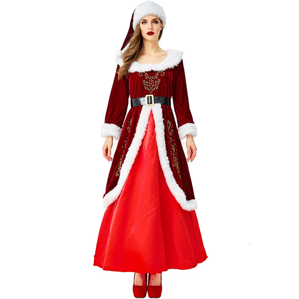 Deluxe Adult Women Red Velvet Christmas Santa Claus Costume New Year Xmas Cosplay Party Queen Long sleeved Dress Suit
Deluxe Adult Women Red Velvet Christmas Santa Claus Costume New Year Xmas Cosplay Party Queen Long sleeved Dress Suit