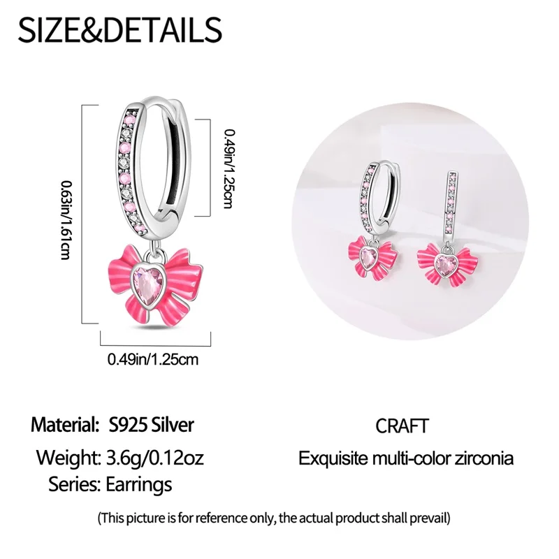 Women's 925 Sterling Silver Bow Princess Powder Sparkling Zircon Trendy Earrings Fit For Wedding Party Exquisite Jewelry 25 Mallzona Sefa3b1199d8042beb0462ef746a5c9e3e Women's 925 Sterling Silver Bow Princess Powder Sparkling Zircon Trendy Earrings Fit For Wedding Party Exquisite Jewelry Mallzona