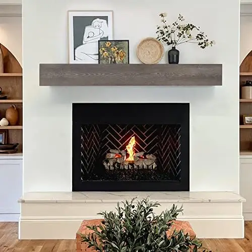 Mantel | 48"W Wood Floating Shelves | Handcrafted Hollow Distressed Beam | Mounted Wooden Display Shelfing | with Invisible
Mantel | 48"W Wood Floating Shelves | Handcrafted Hollow Distressed Beam | Mounted Wooden Display Shelfing | with Invisible