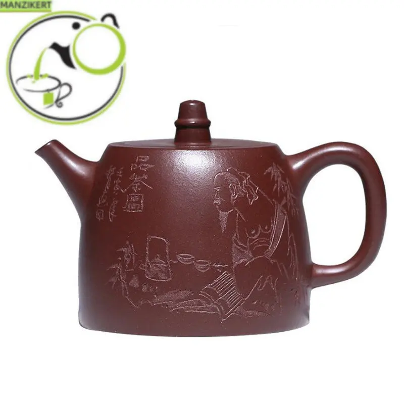 

160ml Chinese Yixing Purple Clay Teapots Famous Artists Handmade Tea Pot Raw Ore Dragon Blood Sand Kettle Zisha Tea Set Teaware