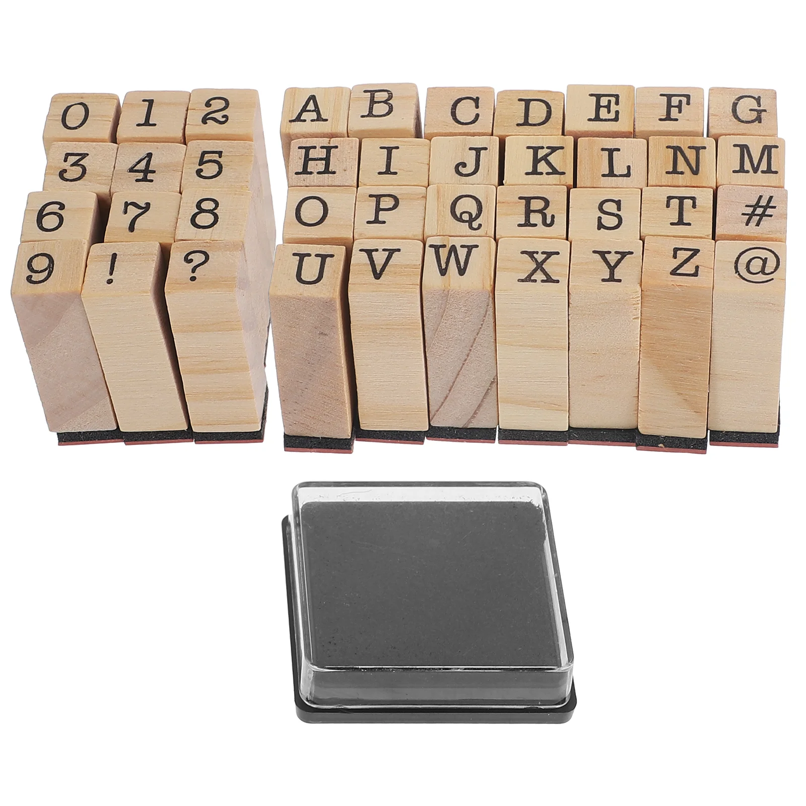 

40 Pcs Alphanumeric Stamp Scrapbook Stamps Letter for Wood Handbook Alphabet Crafting Supplies Wooden Letters