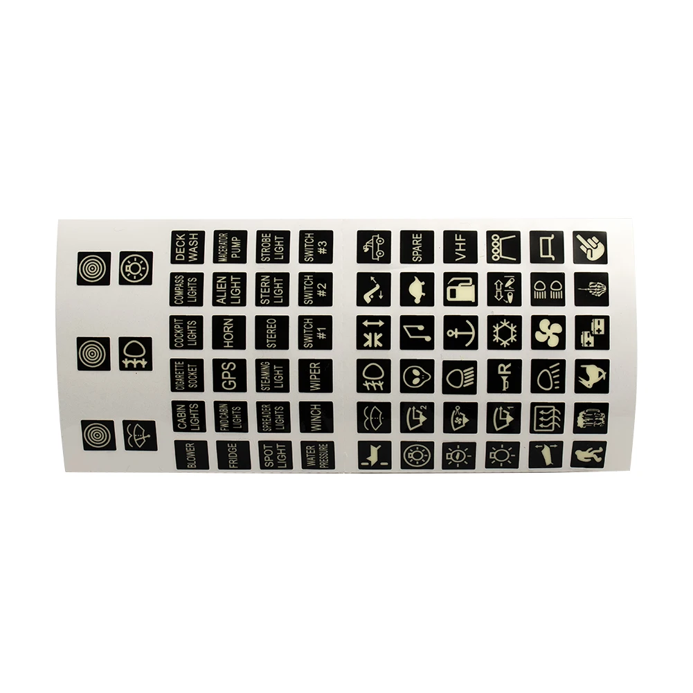 New Night Glow Rocker Switch Decal Label Circuit Panel Sticker Car Boat Truck Marine Car Decoration Automobile Styling Accessory
New Night Glow Rocker Switch Decal Label Circuit Panel Sticker Car Boat Truck Marine Car Decoration Automobile Styling Accessory