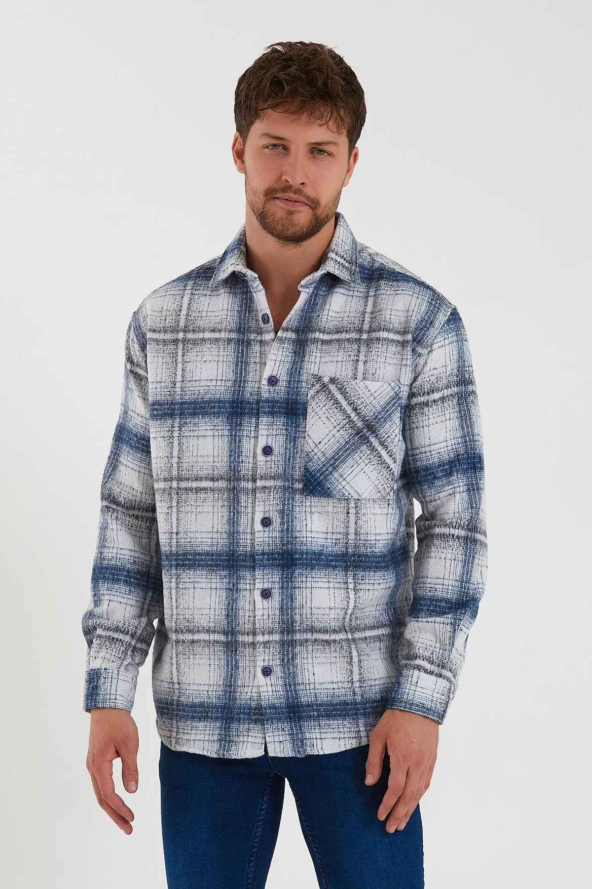 Male Light Blue Plaid Casual Mould Single Pockets Lumberjack Shirt 21K-4300618-1
Male Light Blue Plaid Casual Mould Single Pockets Lumberjack Shirt 21K-4300618-1