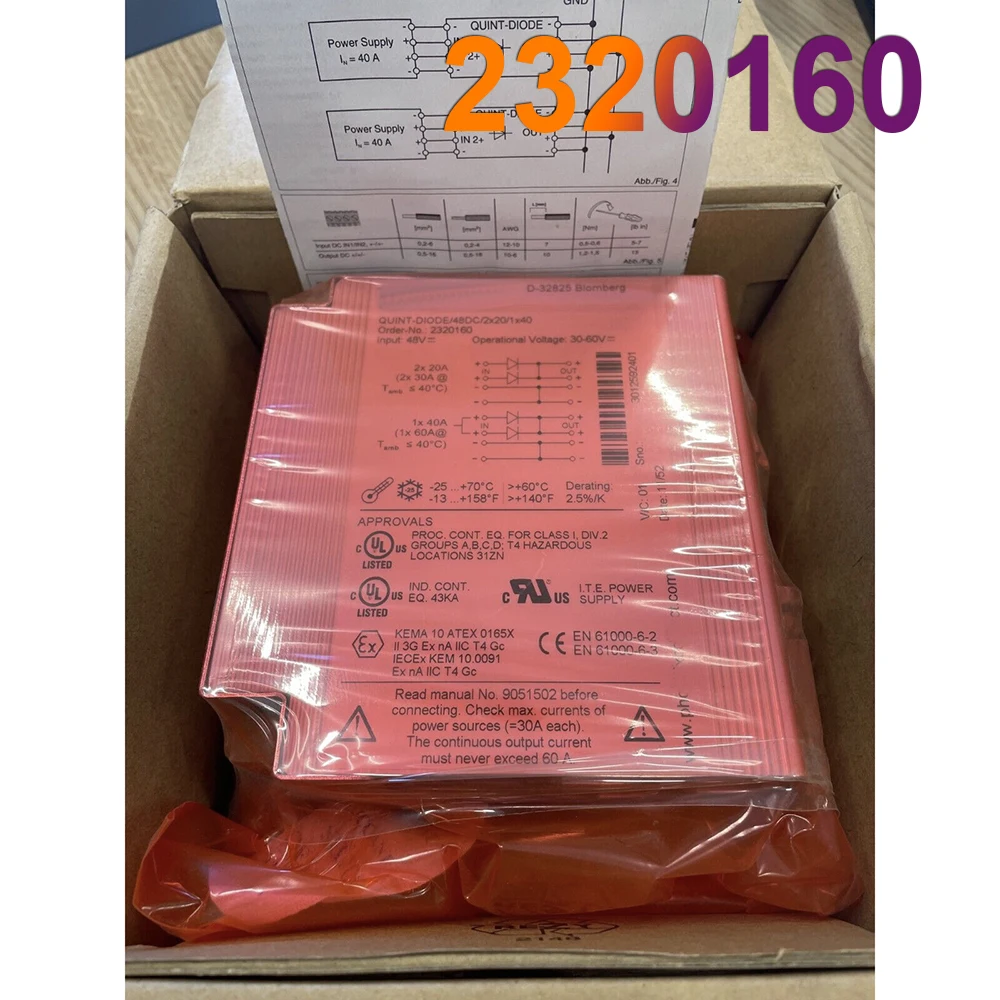 New For Phoenix QUINT-DIODE/48DC/2X20/1X40-2320160 QUINT DIODE Diodes Redundancy Module 2320160
New For Phoenix QUINT-DIODE/48DC/2X20/1X40-2320160 QUINT DIODE Diodes Redundancy Module 2320160