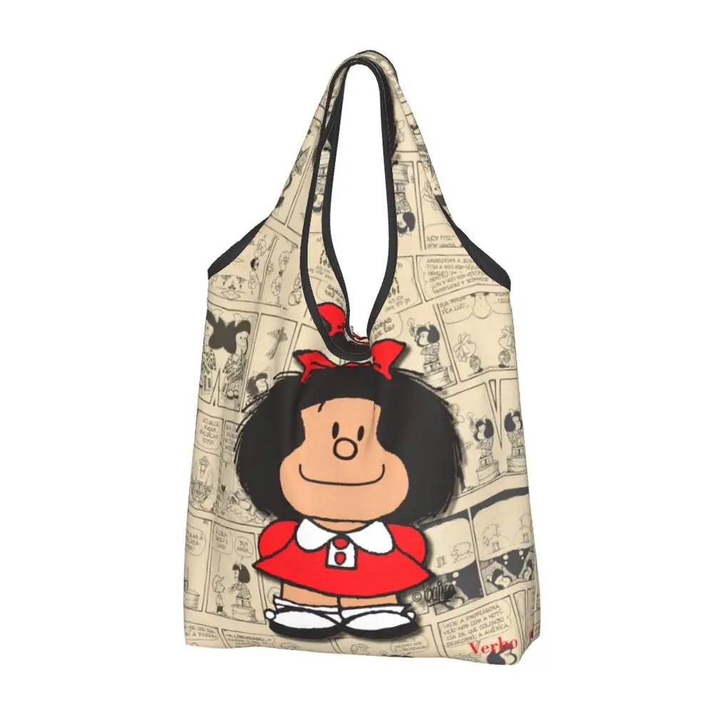 Custom Vintage Mafalda Manga Grocery Shopping Bag 1 Sefa823cea43448448795dfaa6ed93483B