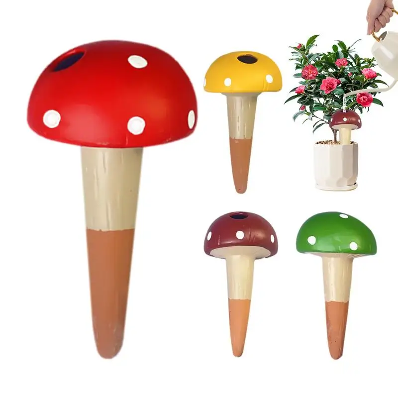 

4pcs Plant Automatic Drip Irrigation System Self Watering Cute Mushroom Spike Flower Plants Greenhouse Garden Auto Water Dripper