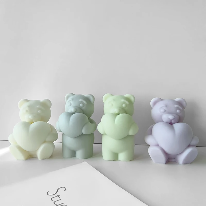 3D Silicone Molds Hugging Heart Bear Aroma Candle Plaster Handmade Soap Mold DIY Love Bear Chocolate Candy Mould
3D Silicone Molds Hugging Heart Bear Aroma Candle Plaster Handmade Soap Mold DIY Love Bear Chocolate Candy Mould
