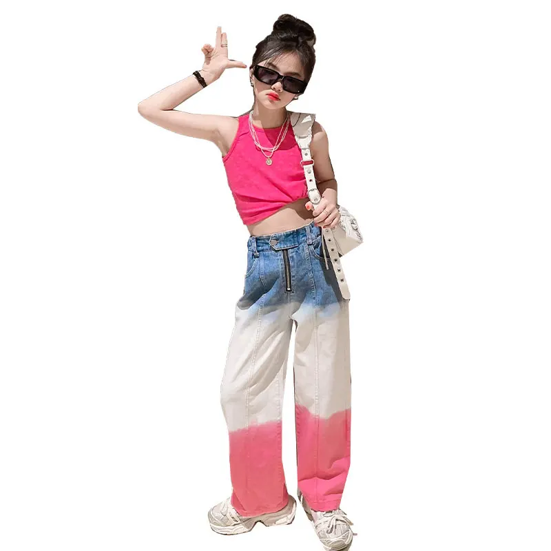 Teenager Girls Sets Summer Casual Tracksuit for Children 4-14 Years Old School Kids Clothes Vest + High Waist Jeans Korean Suits
Teenager Girls Sets Summer Casual Tracksuit for Children 4-14 Years Old School Kids Clothes Vest + High Waist Jeans Korean Suits