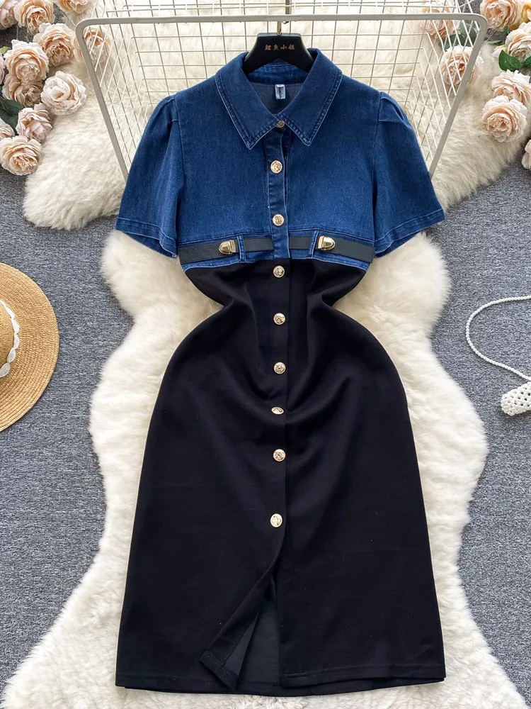 Летнее Длинное джинсовое платье Lusumily, женское платье в стиле пэчворк, женское Элегантное повседневное платье с отворотом, праздничное платье
Летнее Длинное джинсовое платье Lusumily, женское платье в стиле пэчворк, женское Элегантное повседневное платье с отворотом, праздничное платье