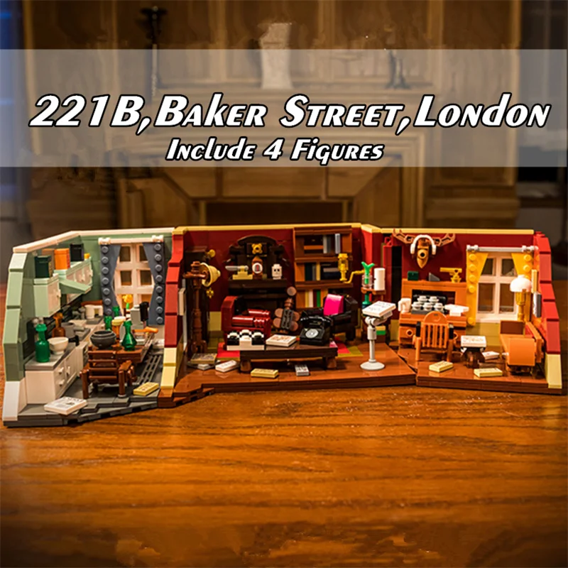 

British Tv Drama Detective 221b Sherlocked Baker Street London Holmesed Watson Friends Building Block Brick Toy Gift