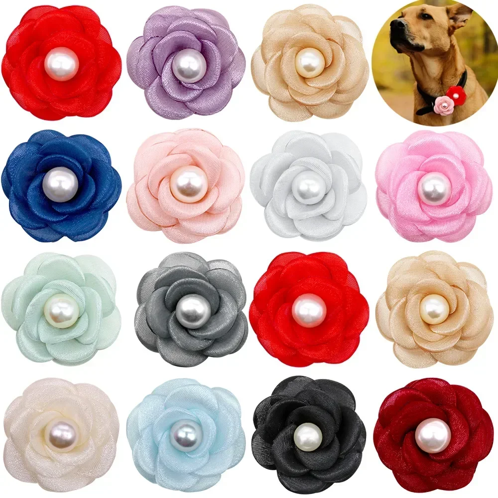 

Flower Bowtie Small s Wholesale Collar Pearl Accessories for Grooming Pet Supplier Bowties Dog Products