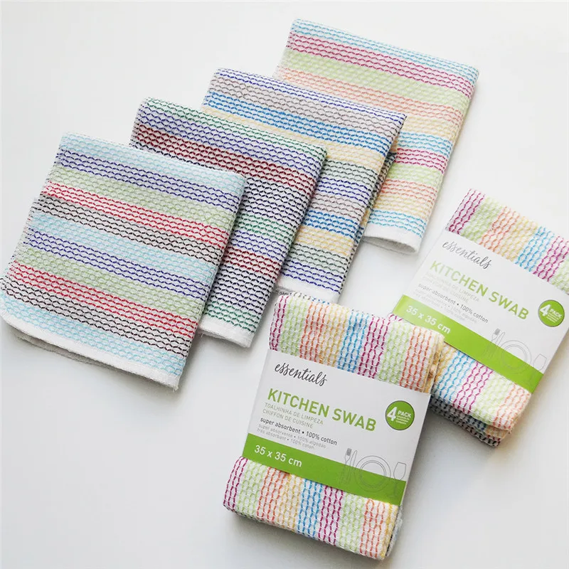 4Pcs 34x34cm Double-Sided Absorbent Kitchen Swab Dishcloth Non-Stick Oil Wipes Scouring Pad Cotton Towels
4Pcs 34x34cm Double-Sided Absorbent Kitchen Swab Dishcloth Non-Stick Oil Wipes Scouring Pad Cotton Towels