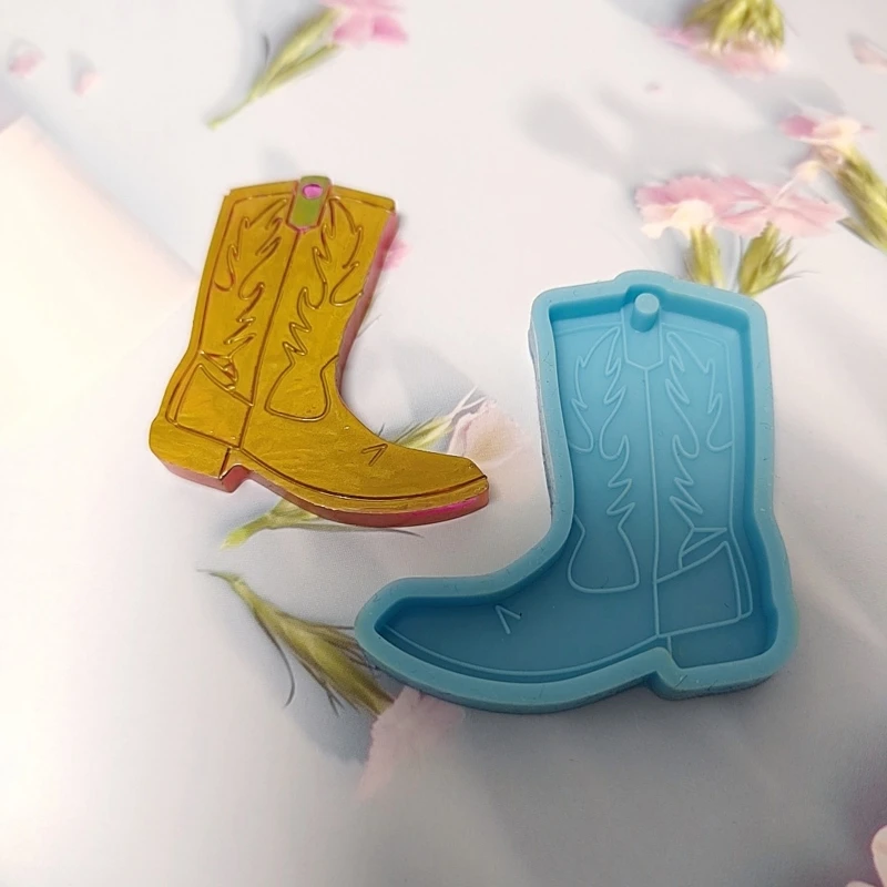 Cowboy Boot Keychain Silicone Mold with Hole Keyring Pendant Handmade Mold Valentine's Day Birthday Gift Jewelry
Cowboy Boot Keychain Silicone Mold with Hole Keyring Pendant Handmade Mold Valentine's Day Birthday Gift Jewelry
