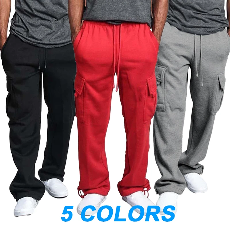 

Men's casual workwear pants New men's jogging pants Fitness pants Seasonal multi pocket drawstring loose fitting sports pants
