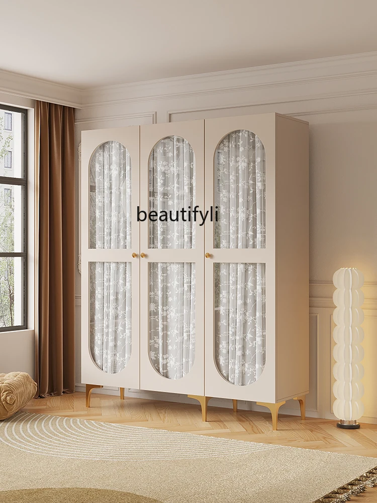 Wardrobe French Cream Style Home Bedroom Simple Modern Glass Door Wardrobe Solid Wood Locker
Wardrobe French Cream Style Home Bedroom Simple Modern Glass Door Wardrobe Solid Wood Locker