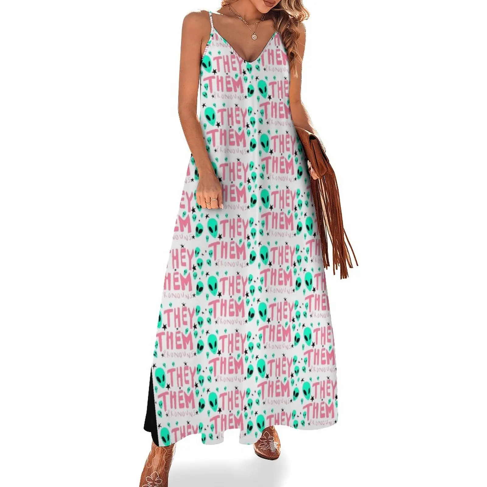 THEY THEM PRONOUNS Sleeveless Dress women long dresses birthday dress for women Woman clothes
THEY THEM PRONOUNS Sleeveless Dress women long dresses birthday dress for women Woman clothes