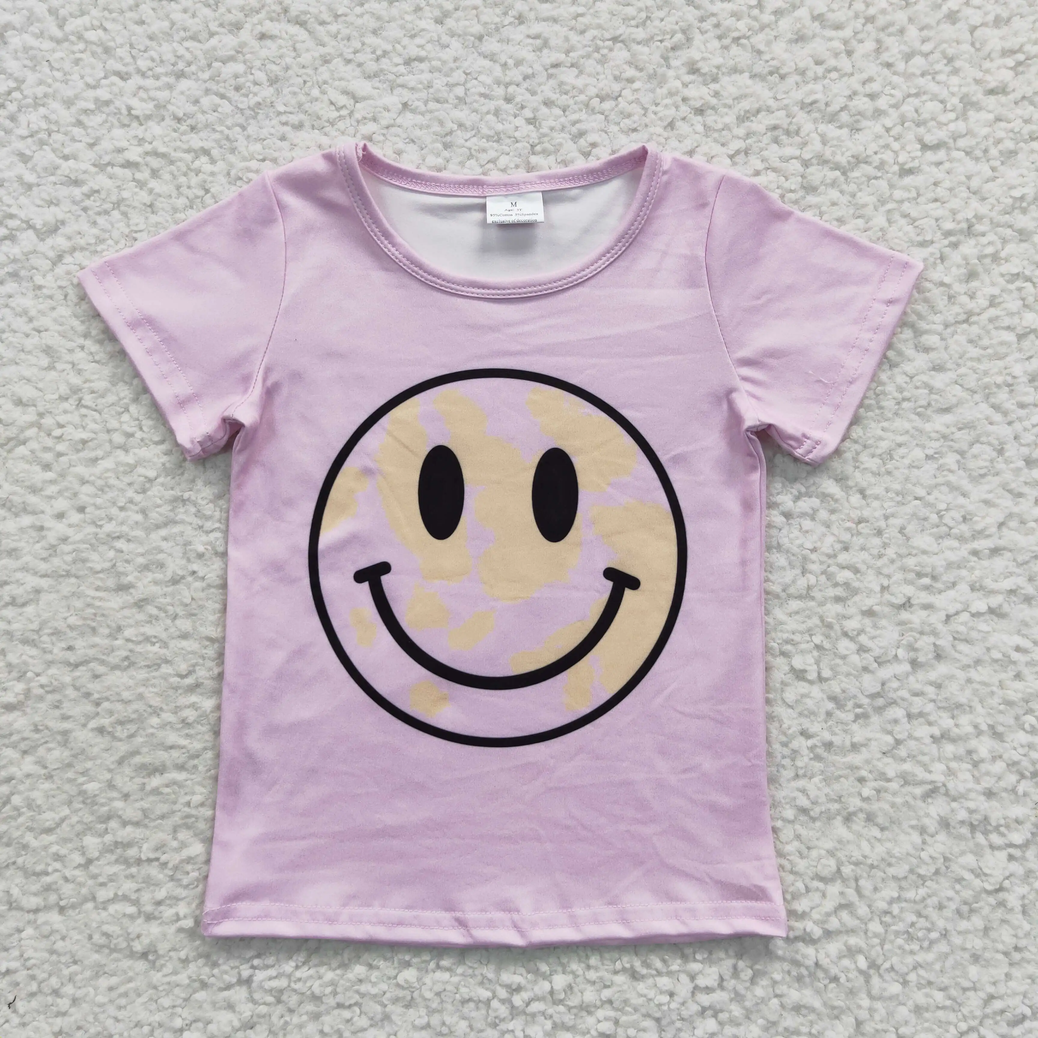 

L atest обновление 2023 RTS улыбка детские топы с коротким рукавом Детские летние футболки для маленьких девочек Розовая Одежда