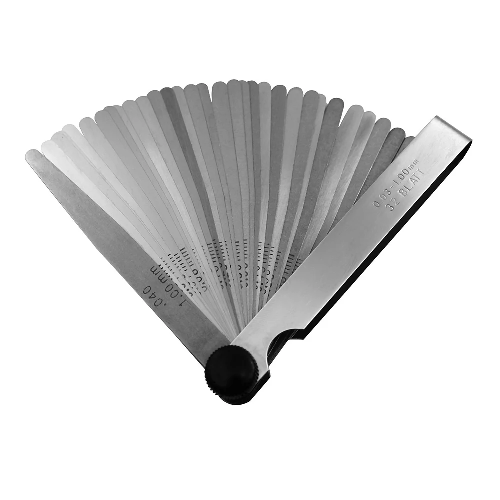 ATV Motorcycles Feeler Gauge Measuring Tool 0.03-1.00mm 32pc Auto Parts Auto Repair And Maintenance Sheet Metal Ruler
ATV Motorcycles Feeler Gauge Measuring Tool 0.03-1.00mm 32pc Auto Parts Auto Repair And Maintenance Sheet Metal Ruler