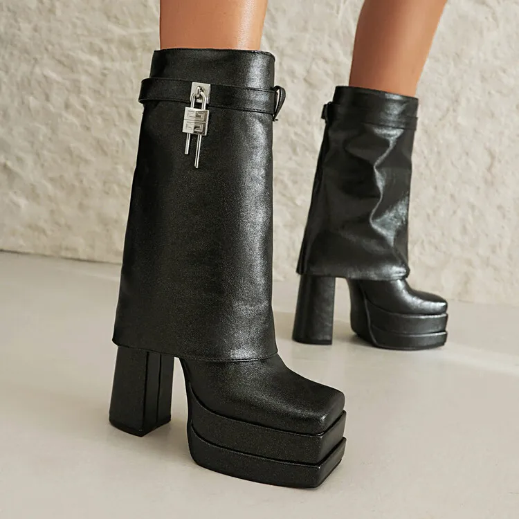 Brand Design Metal Lock Pants Boots Retro Square Head High Heel Waterproof Table Knight Boots Large Size Women's Boots 34&48
Brand Design Metal Lock Pants Boots Retro Square Head High Heel Waterproof Table Knight Boots Large Size Women's Boots 34&48