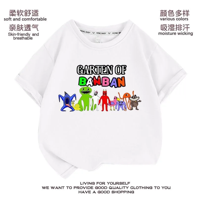 Garten of Banban Short-sleeved T-shirts for Children, Cartoon Cotton Tops, Summer Trendy Clothes, Fashionable and Versatile
Garten of Banban Short-sleeved T-shirts for Children, Cartoon Cotton Tops, Summer Trendy Clothes, Fashionable and Versatile
