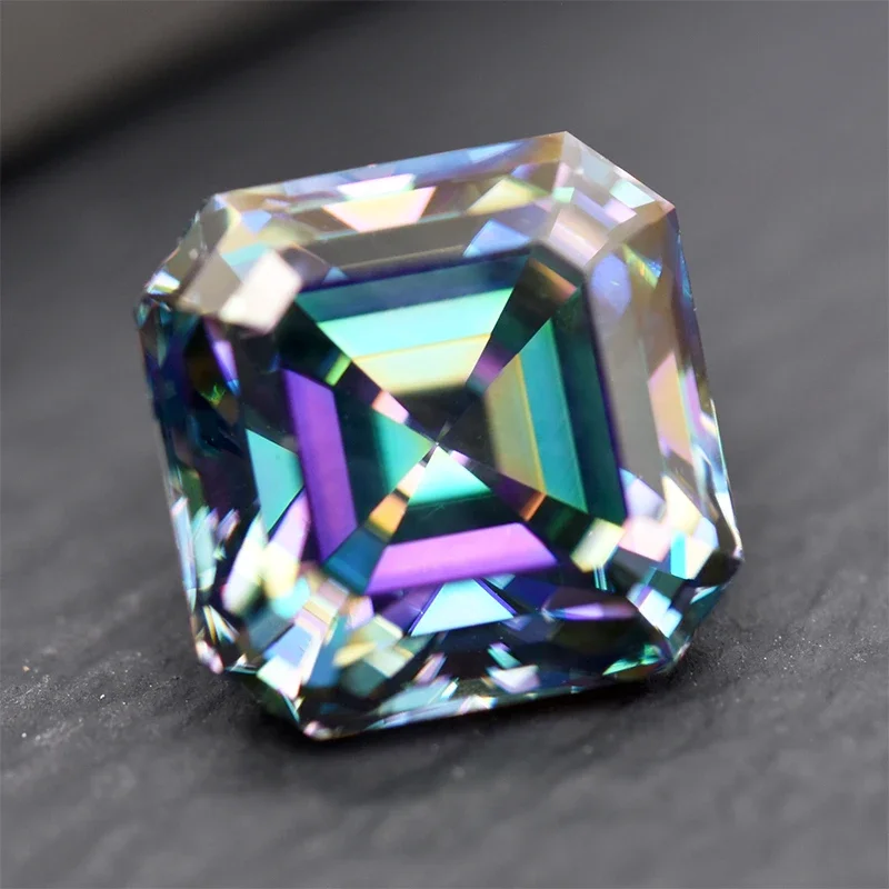 Moissanite Stone with GRA Certificate Rainbow Green Asscher Cut Lab Grown Moissanite 0.5CT-5CT Jewelry Pass Diamond Tester
Moissanite Stone with GRA Certificate Rainbow Green Asscher Cut Lab Grown Moissanite 0.5CT-5CT Jewelry Pass Diamond Tester