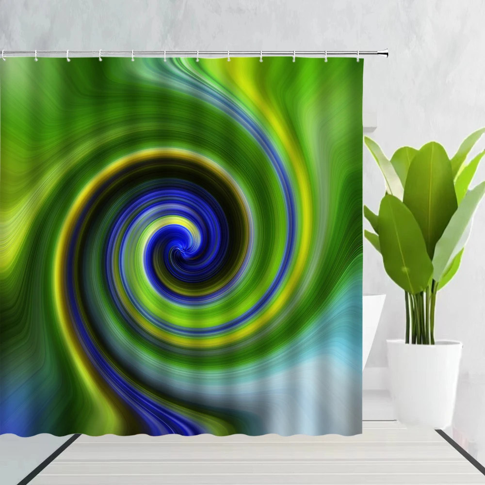 

Abstract Psychedelic Colorful Shower Curtain Rainbow Spiral Boho Mandala Retro Watercolor Fabric Bath Screen Bathroom Home Decor