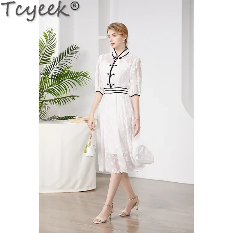 Tcyeek 100% платья из шелка тутового шелкопряда женское платье средней длины летнее женское платье 2024 винтажная одежда элегантные платья для женщин
Tcyeek 100% платья из шелка тутового шелкопряда женское платье средней длины летнее женское платье 2024 винтажная одежда элегантные платья для женщин