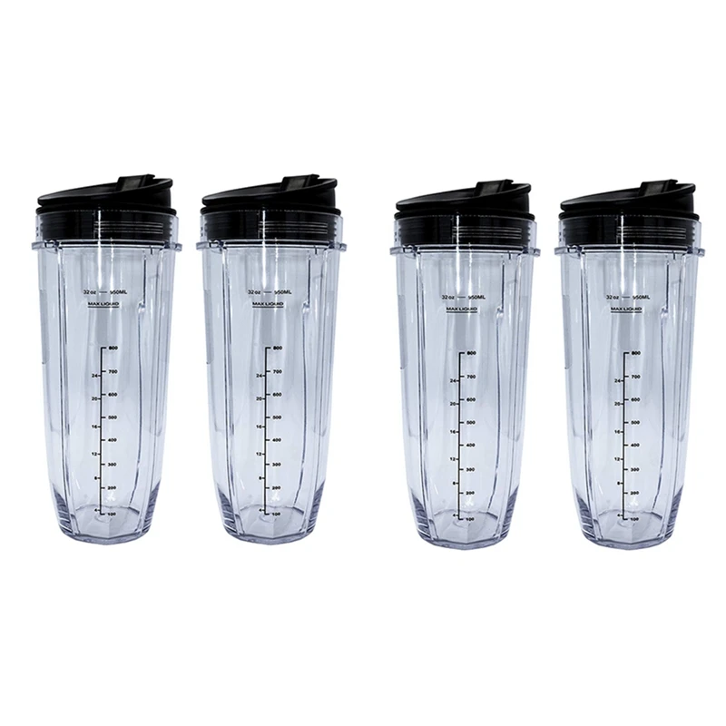 2X 32-Ounce Cup With Sealed Lid Ninja Replacement Parts And Accessories For Nutri Ninja Auto-IQ 1000W And Dual Blender
2X 32-Ounce Cup With Sealed Lid Ninja Replacement Parts And Accessories For Nutri Ninja Auto-IQ 1000W And Dual Blender