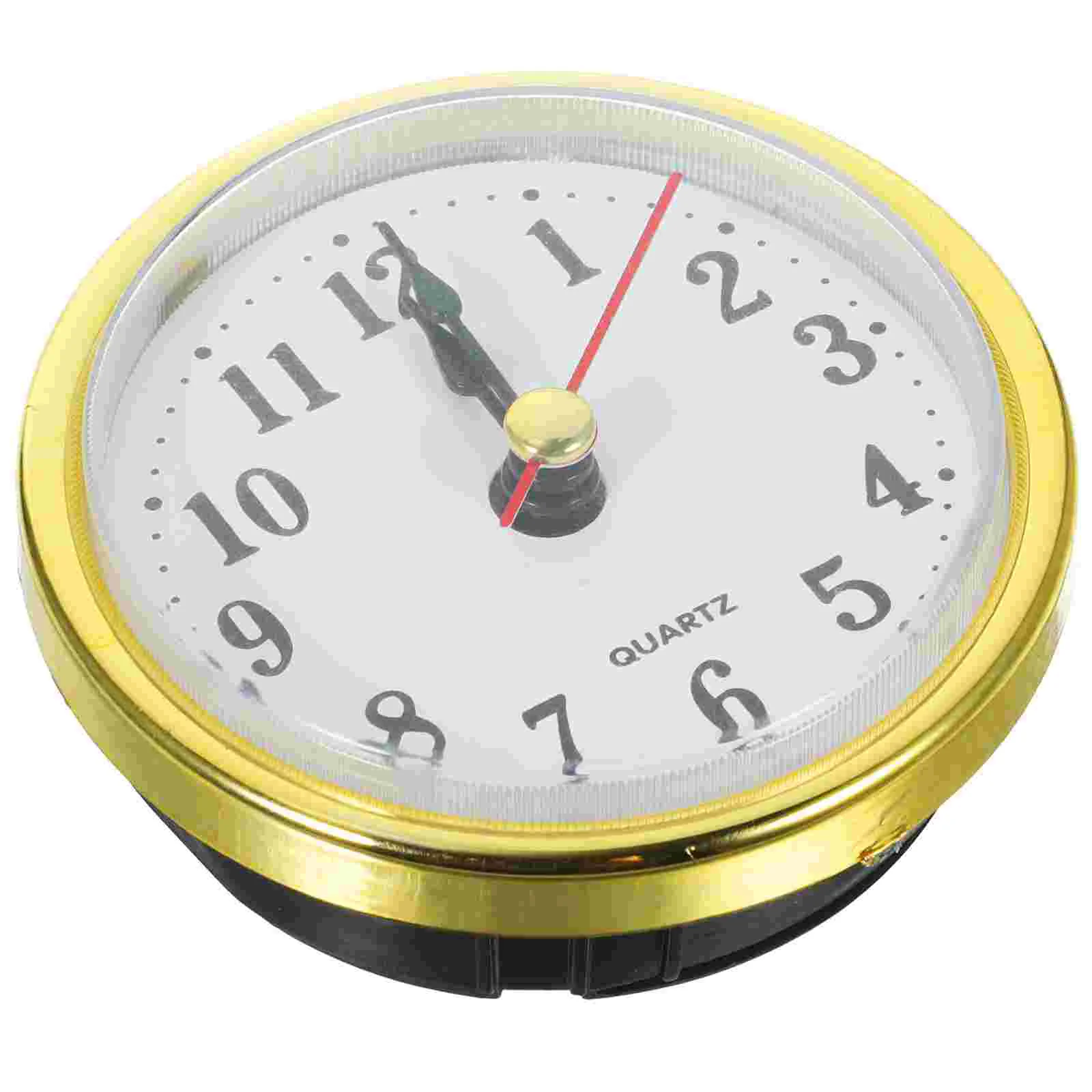 

Mini Clock Insert Round Quartz Clock Miniature Quartz Movement Clock Mini Gold Clock Arabic Numerals White Face Diy